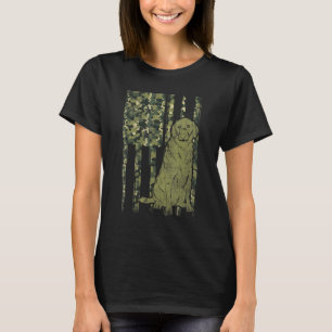 T-shirt Camouflage de chien du Labrador noir Drapeau améri