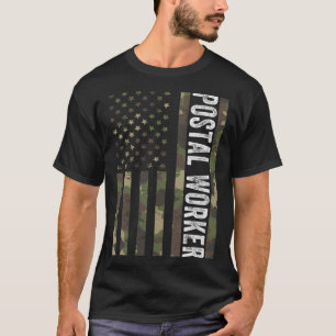 T-shirt Camouflage de la poste drapeau américain Postal S