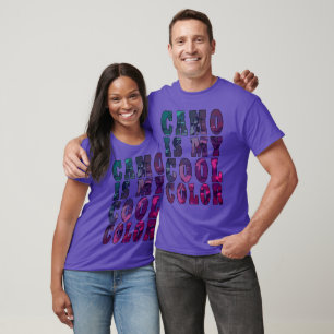 T-shirt Camouflage Gris Violet Est Ma Couleur Cool Unisexe