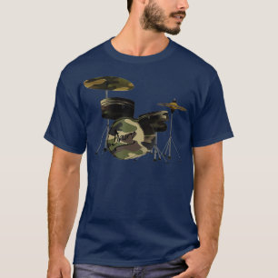T-shirt Camouflage Jazz Drum set design graphique pour