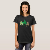 T-shirt Camouflage Leopard Plaid Lucky Shamrock Irish St P (Devant entier)