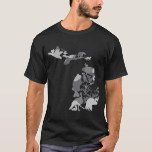T-shirt Camouflage neige Michigan UP poisson cerf canard d