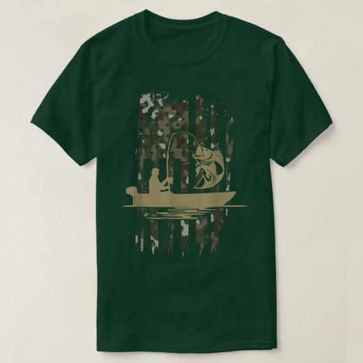 T-shirt Camouflage Pêche Drapeau américain - Drapeau améri (Design devant)