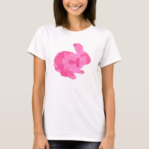 T-shirt Camouflage rose Silhouette Chemise lapin de Pâques