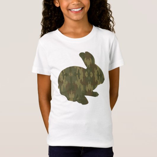 T-Shirt Camouflage Silhouette Chemise lapin de Pâques (Devant)