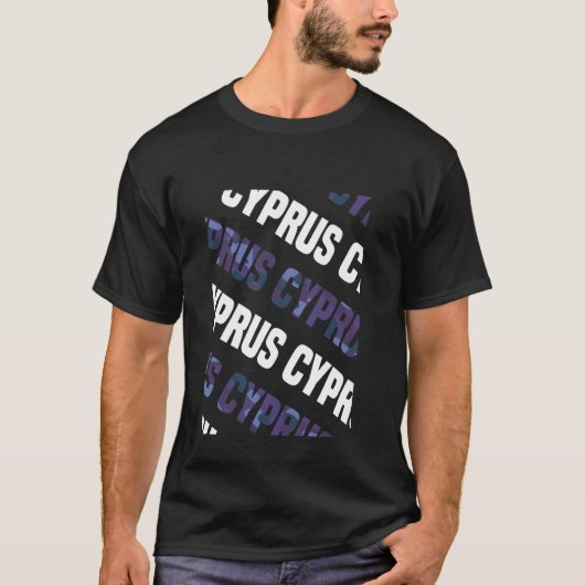 T-shirt Camouflage violet Motif de Chypre (Devant)