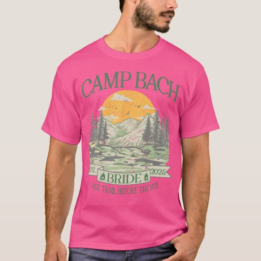 T-shirt Camp Bach Bride Rétro Camping Bachelorette Party 2 (Devant)