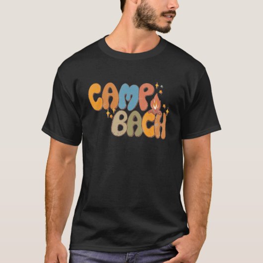 T-shirt Camp Bach Happy Camper Camping Groovy (Devant)