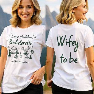 T-shirt Camp Bachelorette Camping Main Drag Écriture verte