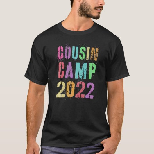 T-shirt Camp Cousin 2022 Grand-mère Grand-père Camp d'été (Devant)