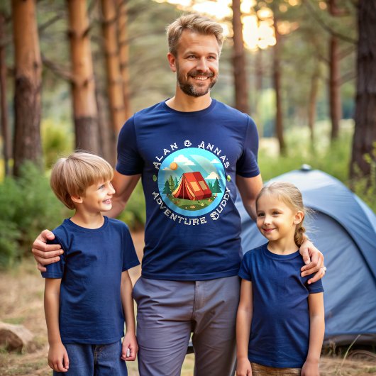 T-shirt Camp d'aventure familial personnalisé - Nom person