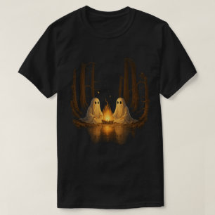 T-shirt Camp de fantômes effrayants au feu de camp - Art d