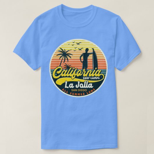 T-shirt Camp de Surf californien La Jolla (Design devant)
