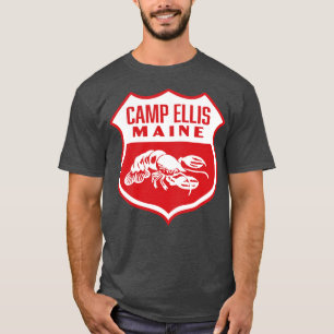 T-shirt Camp Ellis Maine Bouclier rétro Blanc