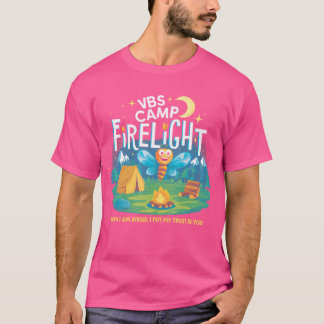 T-shirt Camp Firelight Vbs Camp Vacances Bible School Fire