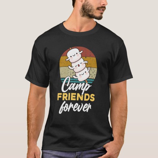 T-shirt Camp Friends Forever Marshmallow Campfire Rotation (Devant)