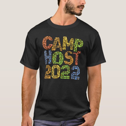 T-shirt Camp Hôte 2022 Empreinte de léopard Conseiller d'é (Devant)