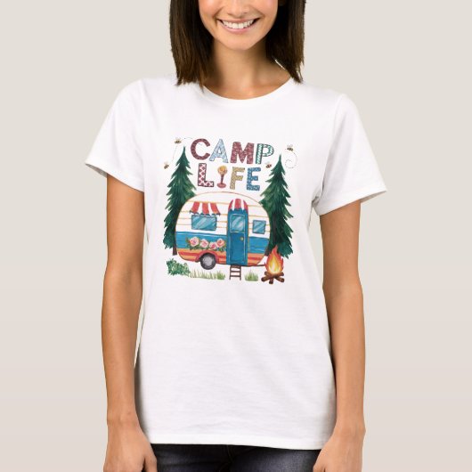 T-shirt Camp Life Watercolor Camping (Devant)