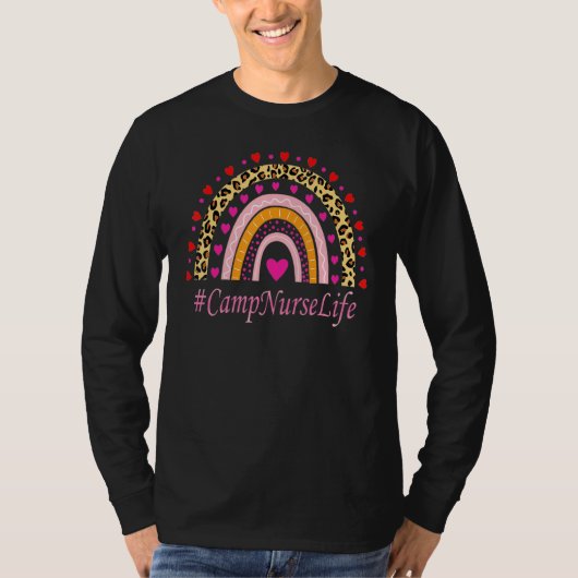 T-shirt Camp Nurse Leopard Rainbow Nurse's Week (Devant)