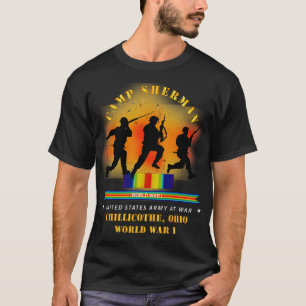 T-shirt Camp Sherman OH w WWI Soldats entraînement WWI X