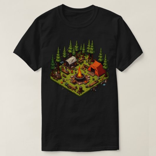 T-shirt Camp Site Pixel Art Style 1 (Design devant)