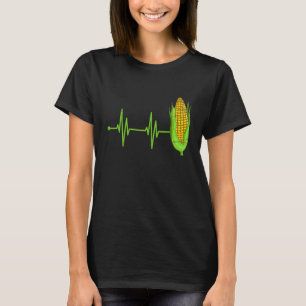 T-shirt Campagne Agricole Maïs Heartbeat Cadeau Patriotiqu