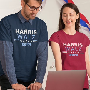 T-shirt campagne électorale bleue Harris Walz 2024