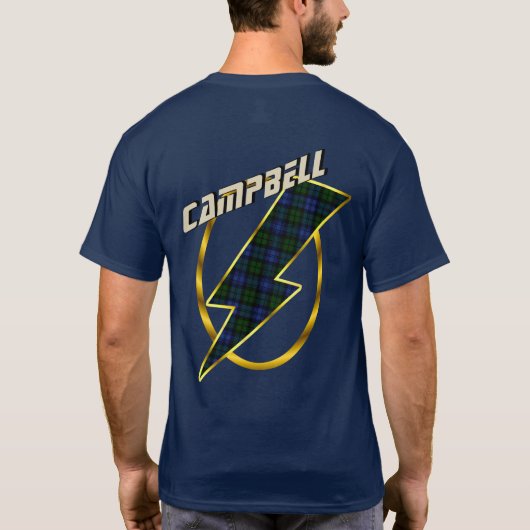 T-shirt Campbell Clan Badge & Boulon de foudre Tartan (Dos)
