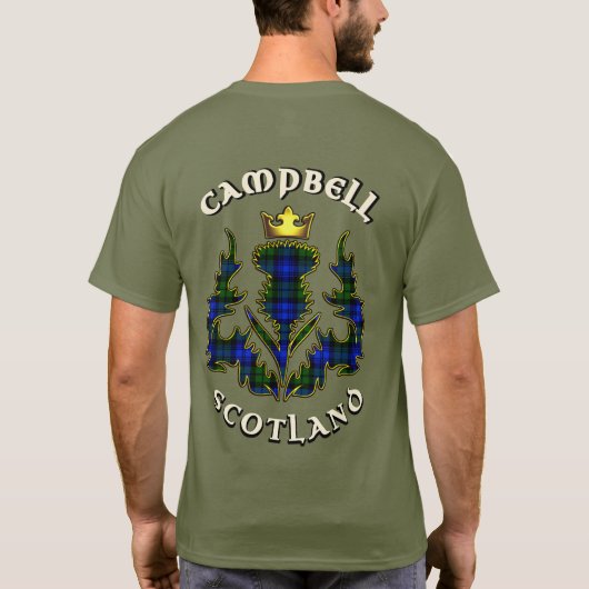 T-shirt Campbell Clan Badge & Tartan avec devise (Dos)