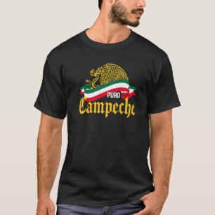 T-shirt Campeche Mexique Puro Campeche Jaune Aigle Drapeau