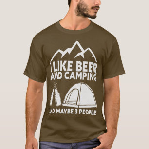 T-shirt Camper Boire Bière Wilderness Feu de camp