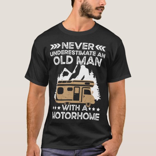 T-shirt Camper  Camping Old Man With A Motorhome Travel (Devant)