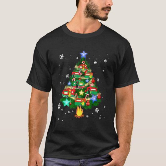 T-shirt Camper Christmas Tree Cool Vehicles Camping RVing (Devant)