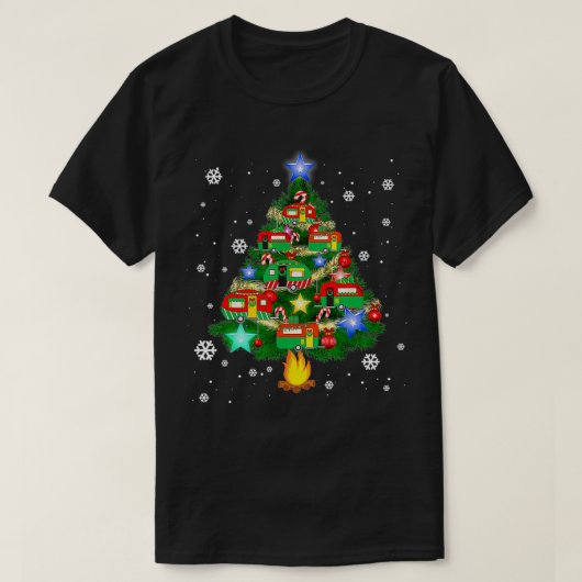 T-shirt Camper Christmas Tree Véhicules Cool Camping RVing (Design devant)
