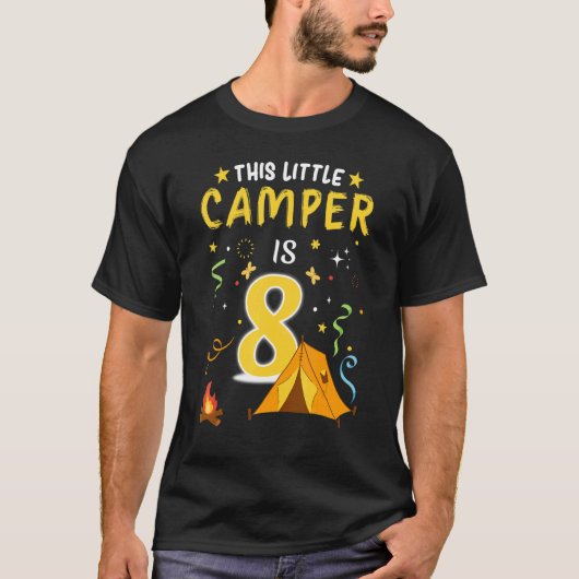 T-shirt Camper Kids 8 ans 8e anniversaire Camping Costum (Devant)