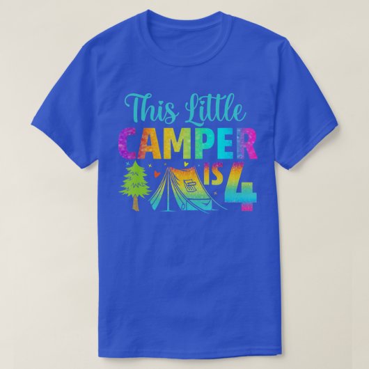 T-shirt Camper Kids Birthday 4 Years Old Camping 4th Bday (Design devant)
