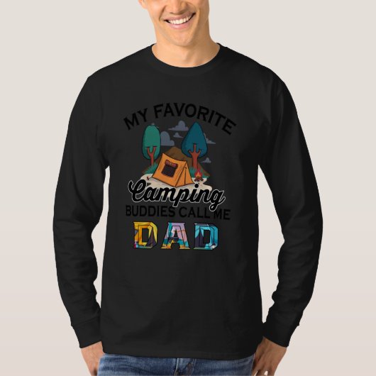 T-shirt Camper Mon Camping Favori Buddy M'appelle Papa Fat (Devant)