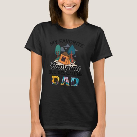T-shirt Camper Mon Camping Favori Buddy M'appelle Papa Fat (Devant)