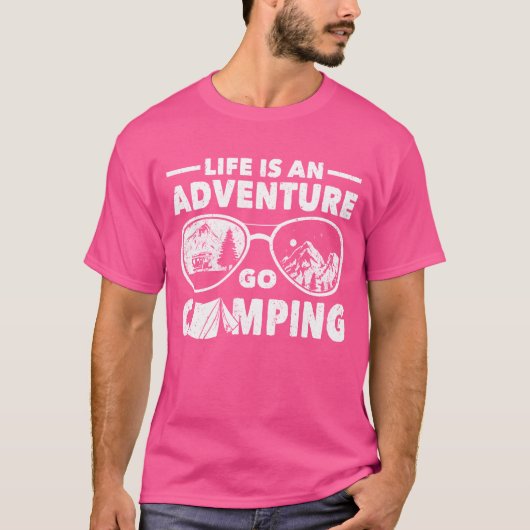 T-shirt Camper outr life is an adventure go camping friend (Devant)