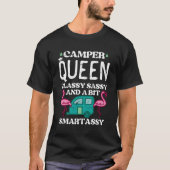 T-shirt Camper Queen Classy Sassy Smart Camping Rv Femmes  (Devant)