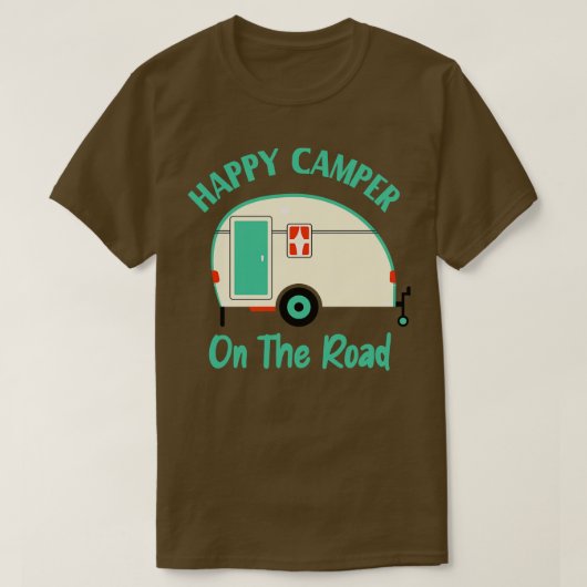 T-shirt Camper Sur La Route Drôle Camping (Design devant)