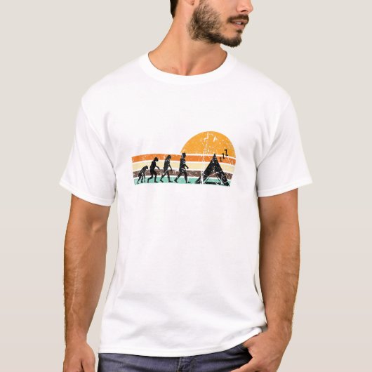T-shirt Camper Tent Evolution Retro Design, Camping (Devant)