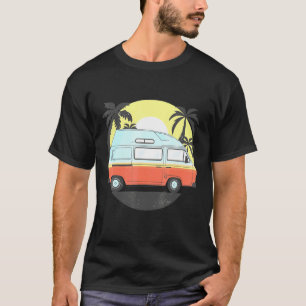 T-shirt Camper Van Camping Hommes Femmes Retro Soleil les