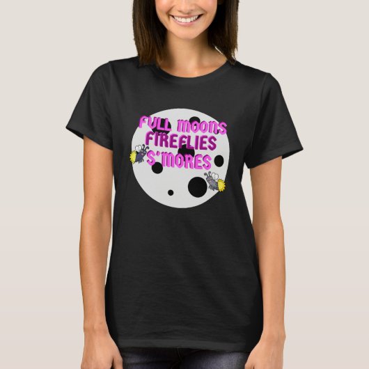 T-shirt Campers Full Moons Fireflies Smores (Devant)