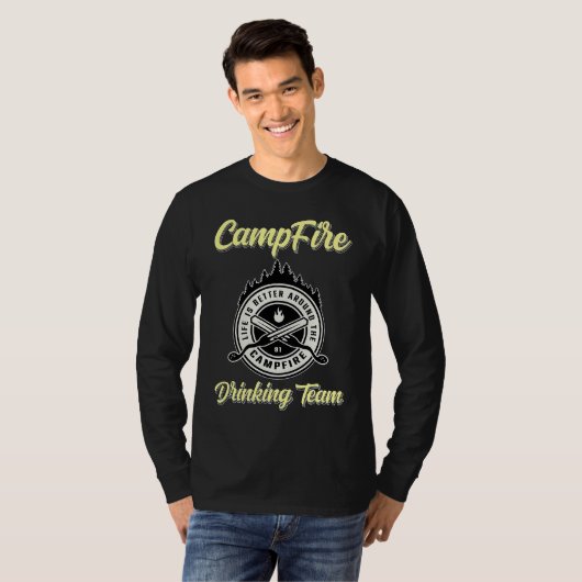 T-shirt Campfire Drinking Team Camping Camper (Devant entier)