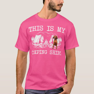 T-shirt Campfire Redbone Coonhound Dog This Is My Camping