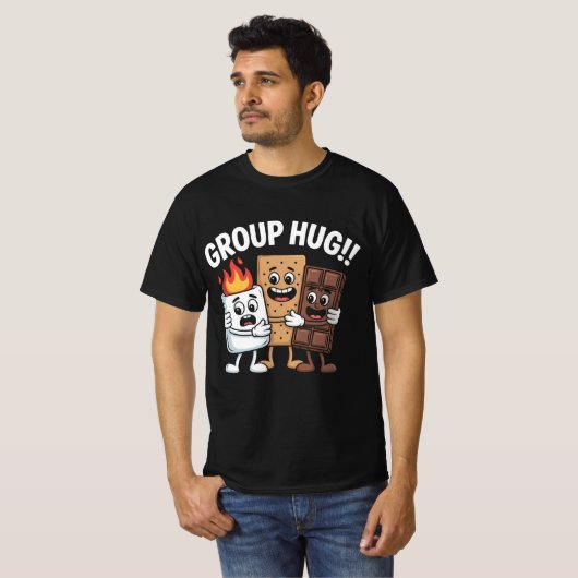 T-shirt Campfire S’mores Vibes Funny Group Hug Camping Tee (Devant entier)