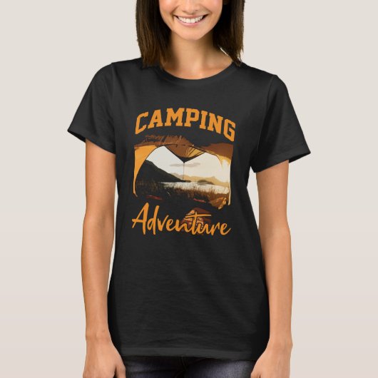 T-shirt Camping Adventure Inspirational Amusing Camping Qu (Devant)