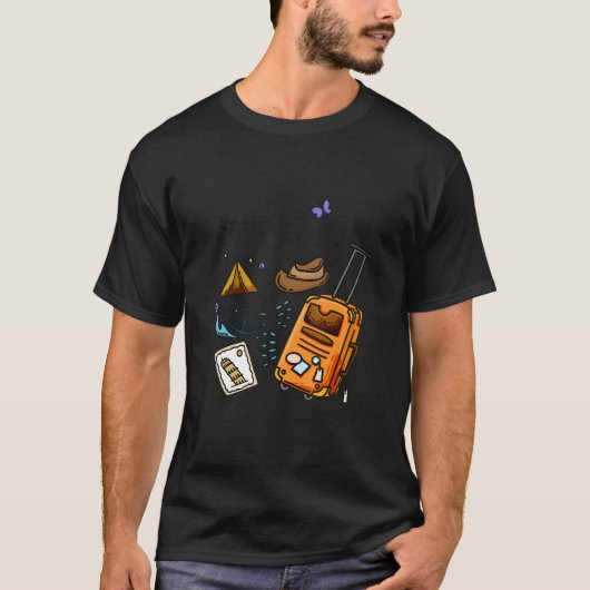 T-shirt Camping Adventure Travel Combination (Devant)