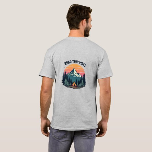 T-Shirt Camping au Coucher du Soleil (Dos entier)